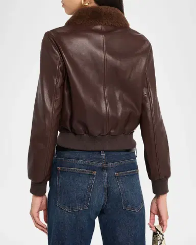 Nili Lotan Tom Lamb Shearling And Leather Aviator Jacket | Thumbnail 3