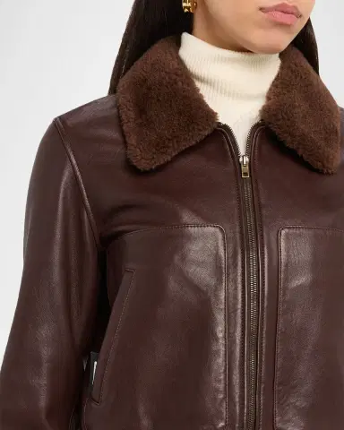 Nili Lotan Tom Lamb Shearling And Leather Aviator Jacket | Thumbnail 5