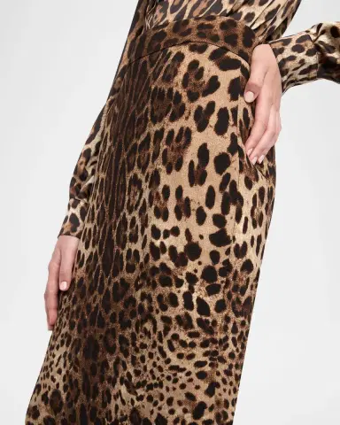 Dolce & Gabbana Leo-Print Wool Midi Pencil Skirt | Thumbnail 5