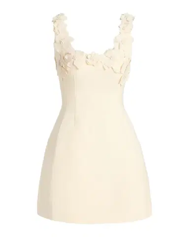 Monique Lhuillier Floral Applique Wool Sculpted Mini Dress | Thumbnail 1