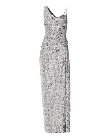 AREA Asymmetric Crystal-Strap Full Sequin Gown | Thumbnail 1
