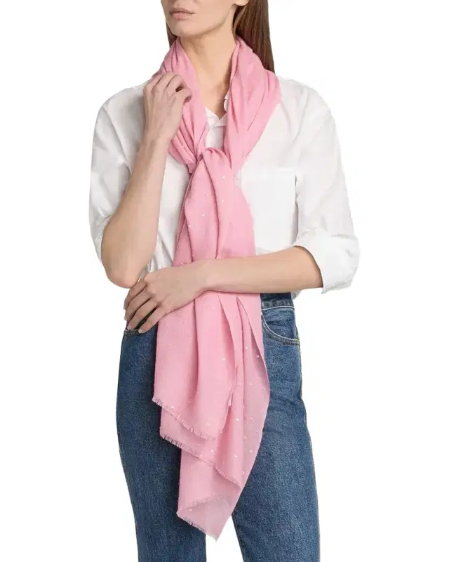 Carolyn Rowan Cashmere/Silk Scarf with Scattered Sequins