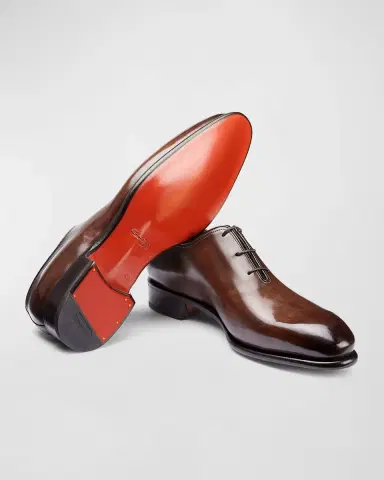 Santoni Men's People Leather Dress Oxfords | Thumbnail 4 Santoni Men's People Leather Dress Oxfords | Thumbnail 4