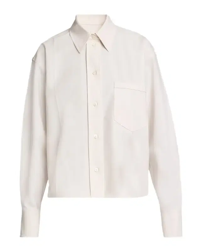 Long-Sleeve Cropped Button-Down Shirt