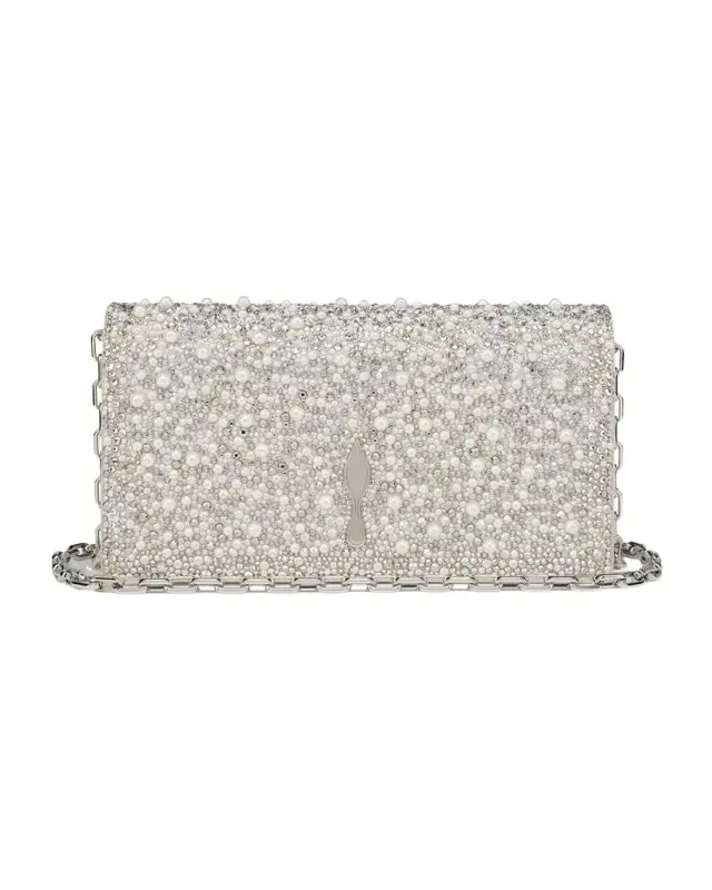 Bettina Clutch Bag in Strass & Pearly Suede