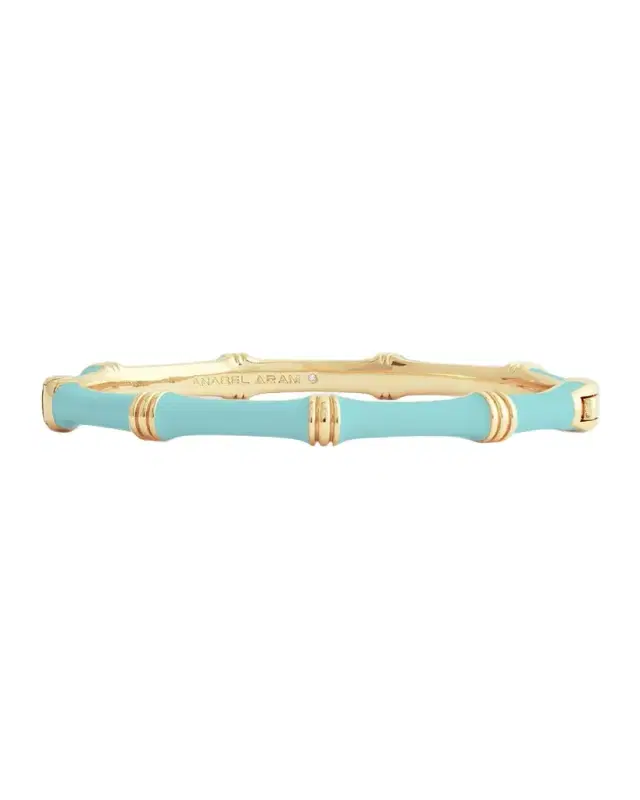 Bamboo Enameled Hinged Bangle