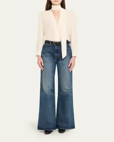 Nili Lotan Colt Neck-Scarf Silk Blouse | Thumbnail 2