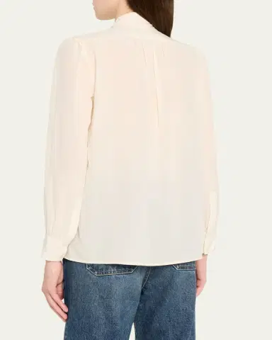 Nili Lotan Colt Neck-Scarf Silk Blouse | Thumbnail 3