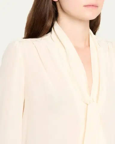 Nili Lotan Colt Neck-Scarf Silk Blouse | Thumbnail 5
