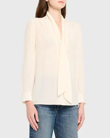 Nili Lotan Colt Neck-Scarf Silk Blouse | Thumbnail 8