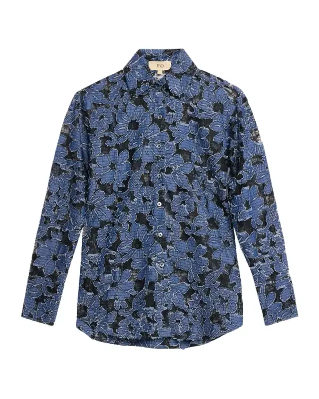 Beckett Embroidered Floral Lace Shirt