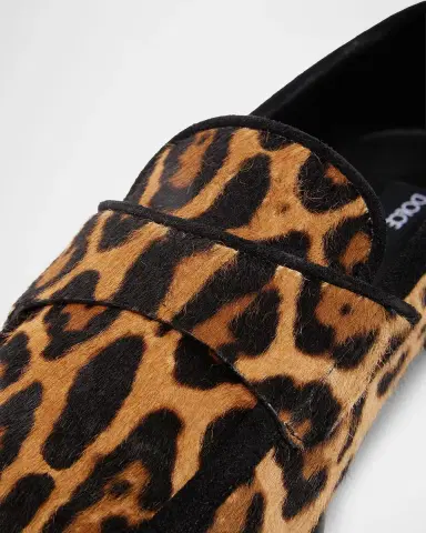 Dolce & Gabbana Men's Leopard-Effect Pony Slippers | Thumbnail 5 Dolce & Gabbana Men's Leopard-Effect Pony Slippers | Thumbnail 5