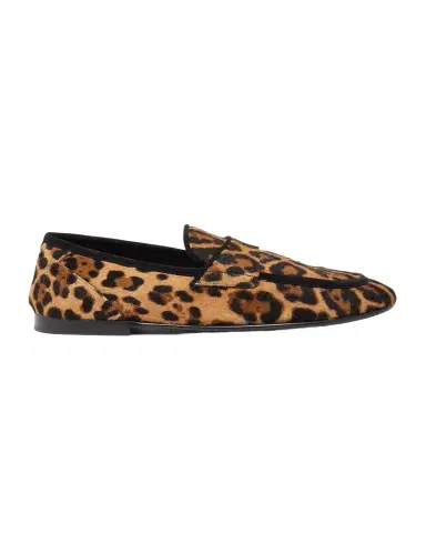 Dolce & Gabbana Men's Leopard-Effect Pony Slippers | Thumbnail 1 Dolce & Gabbana Men's Leopard-Effect Pony Slippers | Thumbnail 1