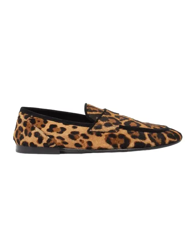 Men 's Leopard-Effect Pony Slippers