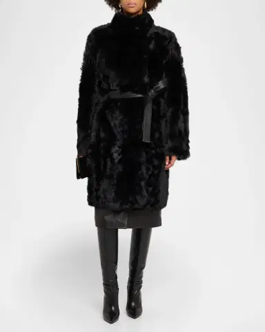 Yves Salomon Toscana Shearling Lamb Coat | Thumbnail 2