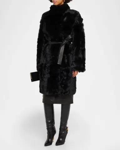 Yves Salomon Toscana Shearling Lamb Coat | Thumbnail 4