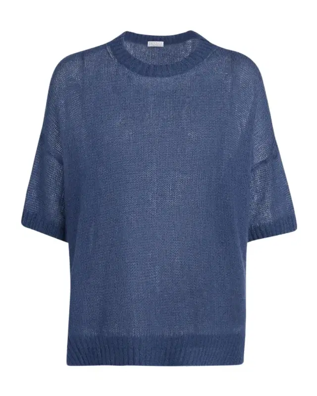 Mohair Shetland Gauze Crewneck Sweater