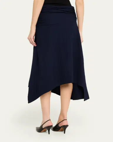 Victoria Beckham Twisted Cotton Plisse Midi Handkerchief Skirt | Thumbnail 3 Victoria Beckham Twisted Cotton Plisse Midi Handkerchief Skirt | Thumbnail 3