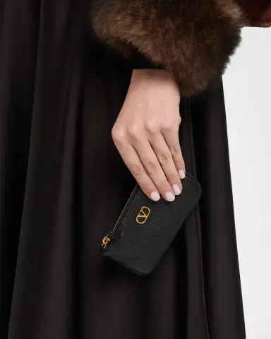 Valentino Garavani VLogo Leather Key Ring Pouch Bag | Thumbnail 2