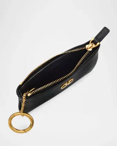Valentino Garavani VLogo Leather Key Ring Pouch Bag | Thumbnail 3