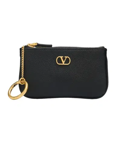 Valentino Garavani VLogo Leather Key Ring Pouch Bag | Thumbnail 1