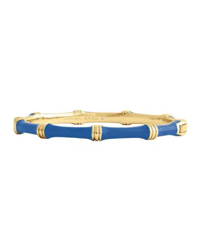 Bamboo Enameled Hinged Bangle
