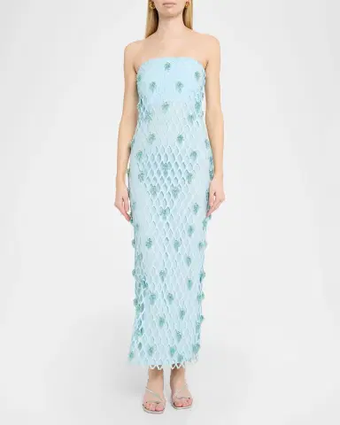 SIMKHAI Iridessa Strapless Beaded Column Gown | Thumbnail 2 SIMKHAI Iridessa Strapless Beaded Column Gown | Thumbnail 2