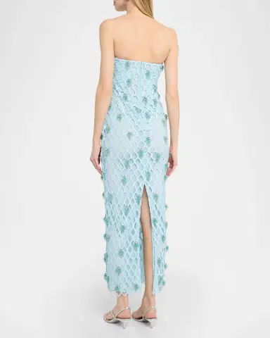 SIMKHAI Iridessa Strapless Beaded Column Gown | Thumbnail 3 SIMKHAI Iridessa Strapless Beaded Column Gown | Thumbnail 3