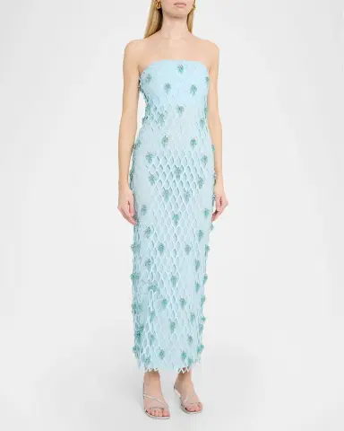 SIMKHAI Iridessa Strapless Beaded Column Gown | Thumbnail 5 SIMKHAI Iridessa Strapless Beaded Column Gown | Thumbnail 5
