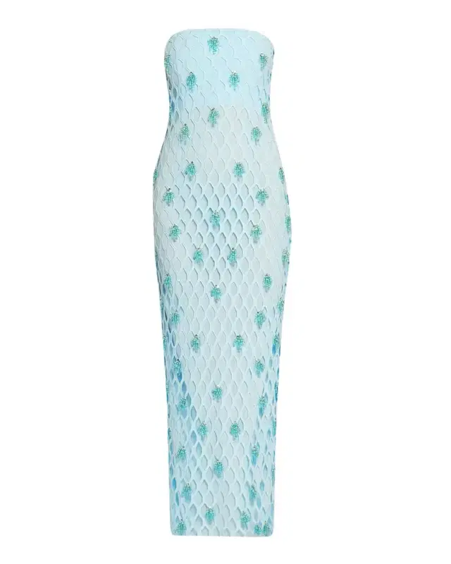 Iridessa Strapless Beaded Column Gown
