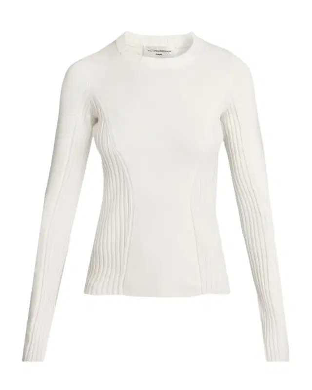 Paneled Rib Crewneck Sweater