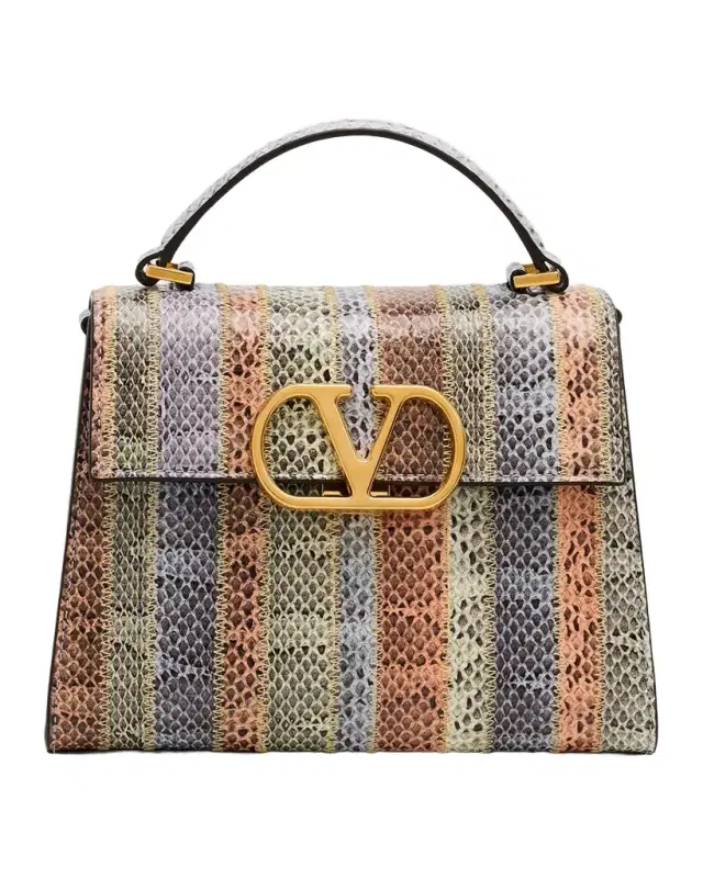 VSling Snakeskin Top-Handle Bag