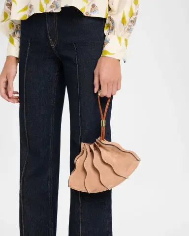 Ulla Johnson Adria Small Pleated Wave Suede Crossbody Bag | Thumbnail 2