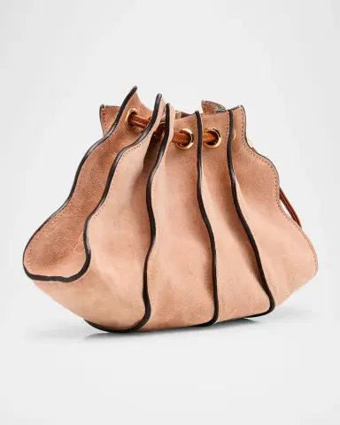 Ulla Johnson Adria Small Pleated Wave Suede Crossbody Bag | Thumbnail 3