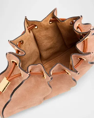 Ulla Johnson Adria Small Pleated Wave Suede Crossbody Bag | Thumbnail 4