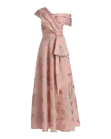 Talbot Runhof Metallic Floral Jacquard Draped One-Shoulder Gown | Thumbnail 1
