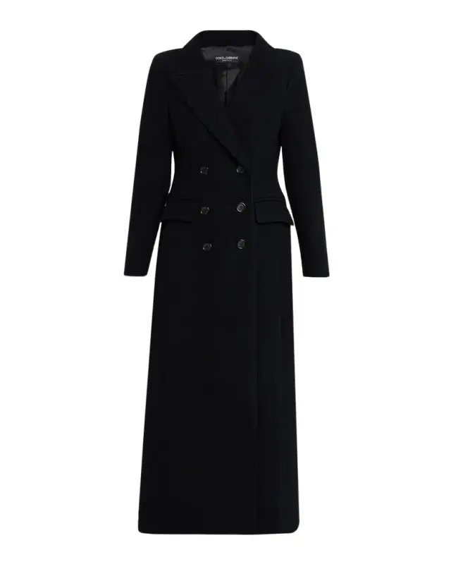 Double-Breasted Wool Long Coat