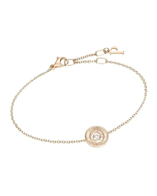 18K Rose Gold Possession Chain Bracelet with 1 Diamond 18K Rose Gold Possession Chain Bracelet with 1 Diamond