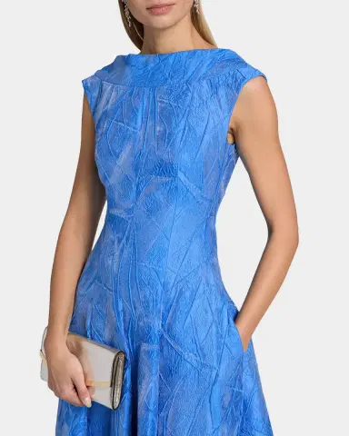 Talbot Runhof Textured Faille Jacquard High-Neck Gown | Thumbnail 5 Talbot Runhof Textured Faille Jacquard High-Neck Gown | Thumbnail 5