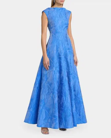 Talbot Runhof Textured Faille Jacquard High-Neck Gown | Thumbnail 7 Talbot Runhof Textured Faille Jacquard High-Neck Gown | Thumbnail 7
