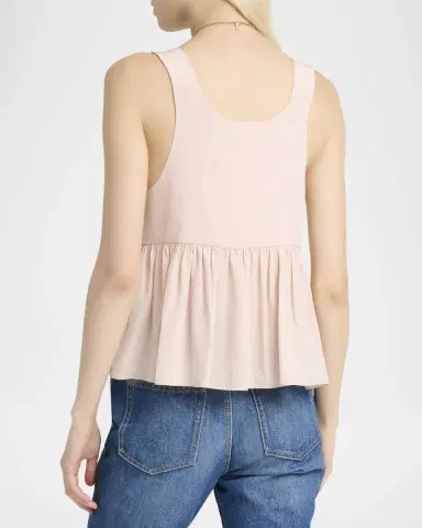 Chloé Gathered Silk Crepe De Chine Peplum Tank Top | Thumbnail 3