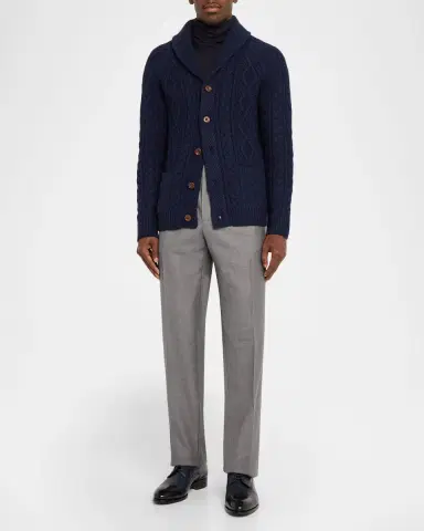 ZANELLA Men's Bennett Wool Straight-Fit Pleated Trousers | Thumbnail 2 ZANELLA Men's Bennett Wool Straight-Fit Pleated Trousers | Thumbnail 2