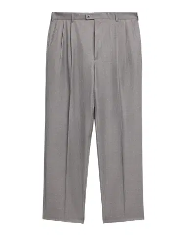 ZANELLA Men's Bennett Wool Straight-Fit Pleated Trousers | Thumbnail 1 ZANELLA Men's Bennett Wool Straight-Fit Pleated Trousers | Thumbnail 1