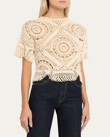 Ulla Johnson Maddalena Handmade Crochet Top | Thumbnail 4 Ulla Johnson Maddalena Handmade Crochet Top | Thumbnail 4