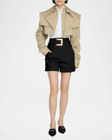 Balmain Cotton Popeline Fitted Button-Down Shirt | Thumbnail 2