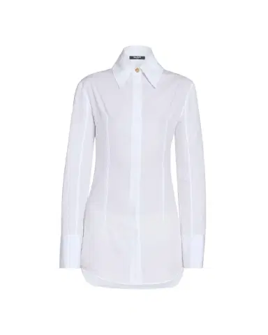 Balmain Cotton Popeline Fitted Button-Down Shirt | Thumbnail 1