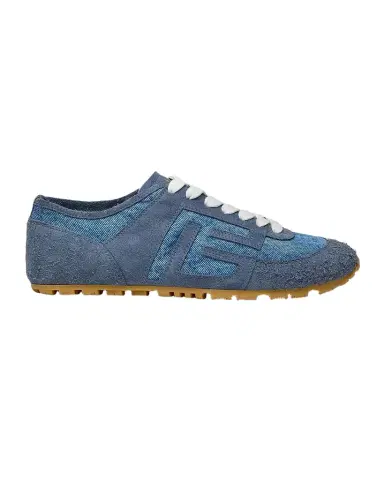 Balmain Racer 45 Denim and Suede Low-Top Sneakers | Thumbnail 1