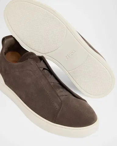 ZEGNA Men's Triple Stitch Suede Sneakers | Thumbnail 5 ZEGNA Men's Triple Stitch Suede Sneakers | Thumbnail 5