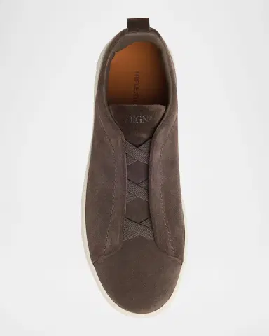 ZEGNA Men's Triple Stitch Suede Sneakers | Thumbnail 6 ZEGNA Men's Triple Stitch Suede Sneakers | Thumbnail 6