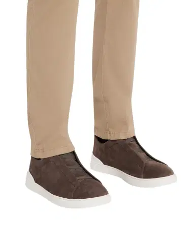 ZEGNA Men's Triple Stitch Suede Sneakers | Thumbnail 1 ZEGNA Men's Triple Stitch Suede Sneakers | Thumbnail 1